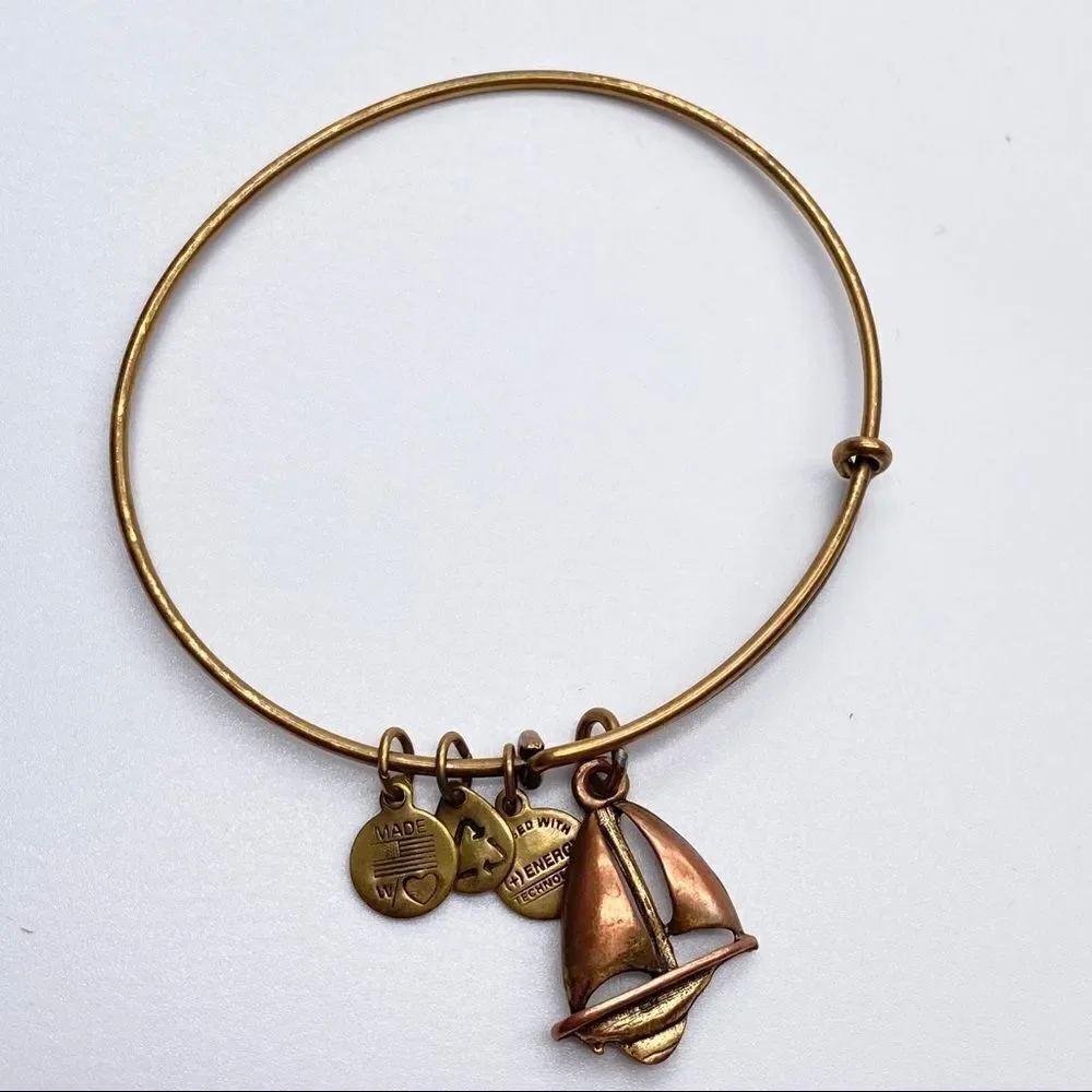 Alex‎ & Ani Sailboat Gold Stacking Bangle Bracelet